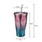 Rainbow Colorful Stainless Steel Cup With Drinking Straw