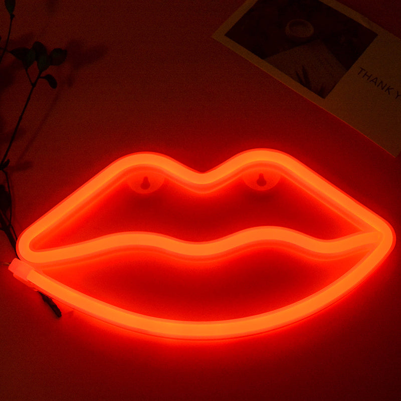 Red Lips Neon Night Light