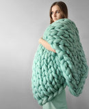 Hand-knitted Warm Chunky Soft Blanket